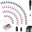 60PCS Tire Repair Rubber Nail Kit, Screw in Tire Plugs with Screwdriver, Tire Repair Screws Individual Packaging, Universal for Car Motorcycle Truck Tubeless Tire Puncture Repair