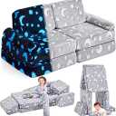 IFNOW Modular Kids Play Couch,Toddler Couch Kids Sofa,Child Sectional Sofa,Bedroom and Playroom Furniture for Toddlers,Convertible Foam and Floor Cushion for Boys and Girls,Glow in The Dark,Star