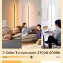 EDISHINE LED Corner Lamp, Set of 2 Minimalist Dimmable Tall Light with Remote, 57.5" Floor Lamps for Living Room, Bedroom, Home Office, 7 Color Temperature 2700-6000K (Black)