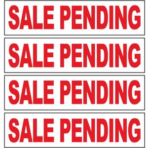 4 Pack 6x24 Inch SALE PENDING Real Estate Rider Corrugated Plastic Sign wrb, Small