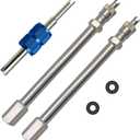 4Inch Dually Valve Stem Extenders,Set of 2Pcs,Heavey Duty,100mm Straight Metal Dual Wheel Valve Stem Extensions for Truck Tires, RV Tires, Motorhome, Coach, Pickup, Motorcycle, Bike, Trailer