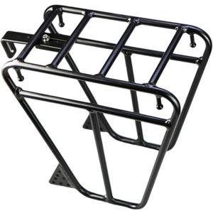 Yeory Front Bike Rack, Heavy Duty Aluminium Alloy Multipurpose Trapezoidal Design Bike Cargo Rack with Adjustable Connecting Rod for Cargo Luggage, Front