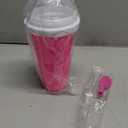 Slushy Maker Cup, Slushie Cup Maker, Milk Cola Juice Squeeze Cup, Magic Quick Freeze Cup, Cooling Cup, Smoothies Cup with Lids and Straws for All Age (Pink)