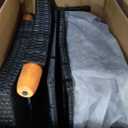 Black 7-Piece Wicker Outdoor Sectional Set with White Cushions