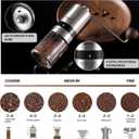 VEVOK CHEF Manual Coffee Grinder Stainless Steel Burr Grinder 6 External Adjustable Setting Vintage Hand Coffee Grinder Portable Hand Crank Conical Coffee Bean Grinder Mill for Home,Camping