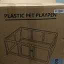 Clear Acrylic Dog Playpen Indoor, Puppy Cat Small Pet Play Pen, Pet Cat Playpen for Rabbits, Dog Fence Crate Kennel Whelping Cage (White, 10 Panel)