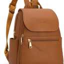 SYTRAH Mini Backpack Purse for Women, Causal Small Backpack with Built-in RFID Wallet & 11" Tablet Sleeve, Stylish Travel Daypack for Daily Brown