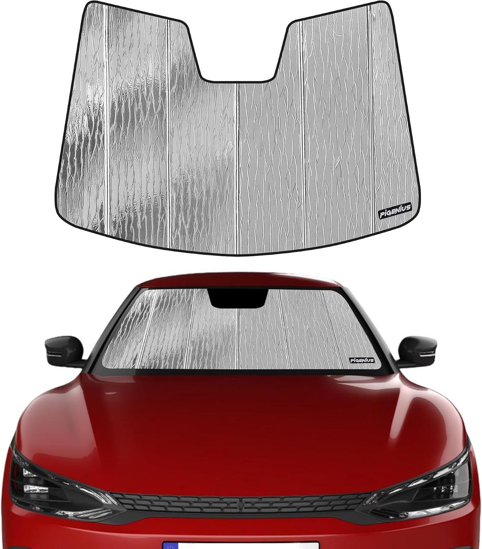 Pigenius Windshield Sunshade for Kia EV6 2022-2025 (GT-Line/Wind/GT), Reversible Silver/Black