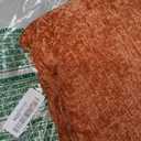 WACOMECO Neutral Chenille Throw Pillow Covers, Pack of 2 Soft Textured Accent Decorative Cushion Covers for Couch Sofa Bed Home Decoration,18x18 Inch, Burnt Orange