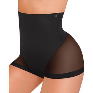 SHAPELLX Tummy Control Shapewear for Women High Waisted Body Shaper Underwear Compression Panty Invisible Girdle (XX-Large, A1-Black)