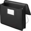 Smead Poly Wallet, Accordion File Organizer for File Folders, Letter Size, Black, 5-1/4 inch Expansion, Office Supplies, Document Organizer (71500)