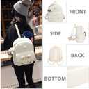 K.E.J. Women Mini Backpack Purse Bowknot Leather Backpack 3-PCS Cute Small Backpack Purse for Women Rucksack for Ladies Shoulder Bag