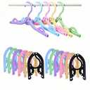 Geettcaifu 12 Pcs Travel Folding Hangers Cruise Ship Essentials, Portable Plastic Folding Clothes Hanger, Foldable Drying Rack for Suitcase, Camping, Flying, Hotel, Road Trip Essentials