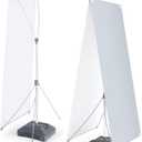 Blulu 24 x 63 to 32 x72 Adjustable X Banner Stand, 2x6 Double Sided Heavy Duty X Shaped with Water Sand Refilled Base, Stand Outdoor Indoor for Trade Show Exhibition Sign Holder Display, Frame Only