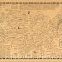 United States Treasure Map 1957 - Vintage Pictorial Historical Map Print - 24in x 16in