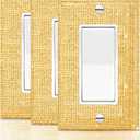 Gaocai 3 Pcs Silver Shiny Golden Rhinestones Light Switch Cover Durable Silver Rhinestone Wall Plate Cover Decorative Electrical Outlet (Standard Size)