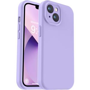 Vooii Compatible with iPhone 13 Case, Liquid Silicone Upgrade [Camera Protection] [Soft Anti-Scratch Microfiber Lining] Shockproof Phone Case for iPhone 13 6.1 inch - Light Purple