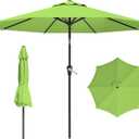 9 FT Patio Umbrella for Outdoor, Outdoor Umbrella with Push Button Tilt and Crank, Outdoor Patio Umbrellas with 8 Sturdy Ribs for Market, Garden, Deck, Backyard, Pool (Apple Green)