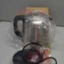 Amazon Basics Electric Stainless Steel Kettle for Tea and Coffee, BPA-Free, Fast Boiling, Auto Shut-Off, 1 Liter, 1500W, Black and Silver