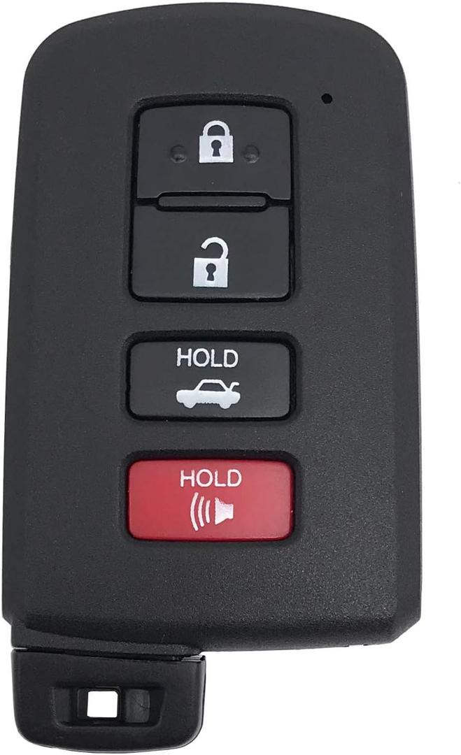 4 Button Replacement Key Fob Shell Case fit for Toyota Avalon Camry Corolla RAV4 Highlander Sequoia 2011 2012 2013 2014 2015 2016 2017 2018 2019 Keyless Entry Remote Control Key Fob Cover (Black)