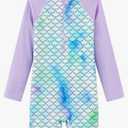 Girls Long Sleeve Rash Guard Swimsuits Zipper Bathing Suits Size 5T