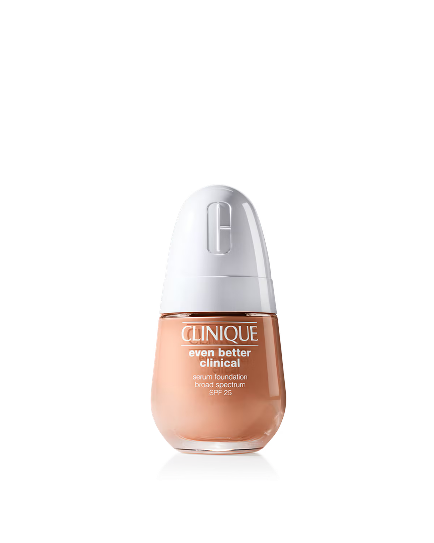 Clinique Even Better Clinical Serum Full Coverage Hydrating Foundation Broad Spectrum SPF 25 With Vitamin C, Salicylic Acid + Hyaluronic Acid For Oily Skin Types, CN 70 Vanill