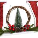 Wooden Joy Sign for Home Decor, Rustic Freestanding, 15.75" X 7.5" Block Letter Sign for Family Mantel, Fireplace, Xmas Decor