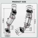 Upgrade Front & Rear Converter Compatible with 2011-2019 Chrysler Town & Country, Dodge Grand Caravan, Journey, Avenger, 200 3.6L Replace 674121 (EPA Compliant)