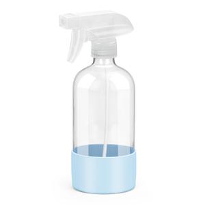 Rionisor Glass Spray Bottles with Silicone Sleeve Protection, Empty 16 oz Refillable Containers, Reusable Spray Bottles with Adjustable Nozzle for Hair, Cleaning Solutions, Essential Oils 1 Pack Blue