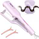 NOVUS Curling Iron Hair Crimper Waver - 1.25 Inch Anti-Scald Rovy Waves Curling Wand, Ionic Deep Waver Hair Curler Tool with Ceramic 2 Barrel for All Hair Types, Auto Shutdown Protection