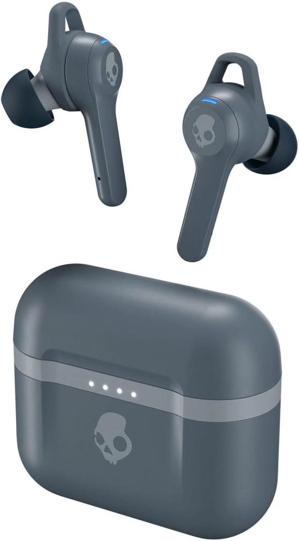 Skullcandy Indy Evo in-Ear Wireless Earbuds, 30 Hr Battery, Microphone, Works with iPhone Android and Bluetooth Devices - Grey