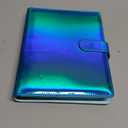 Reusable Sticker Book Collecting Album,A5 PU Sticker Collecting Book with Heart Label & Letter Label,Holographic Cover (blue)