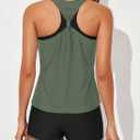 Aleumdr Womens Athletic 3 Piece Tankini Swimsuits with Shorts Swim Tank Tops with Sports Bra and Boyshorts Bathing Suits (M)