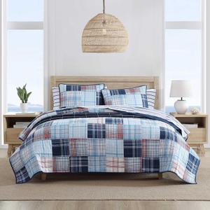 Nautica - Quilt, Luxuriously Soft Bedding, Quilted Inspired Home Decor (Stony Point Blue, King)