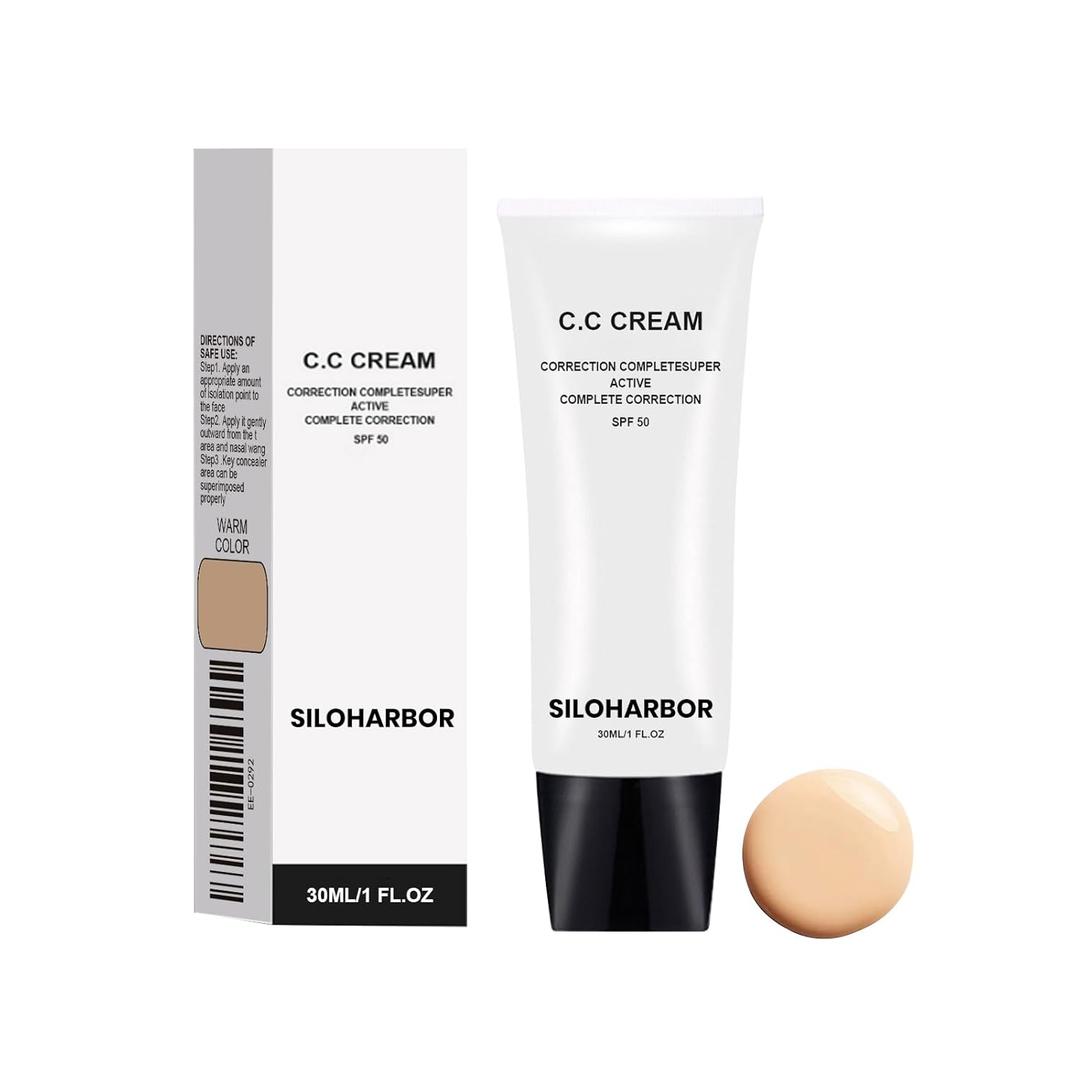 Siloharbor CC Cream for Older Women, CC Cream Self Adjusting for Mature Skin, Even Skin Tone, Color Corrector & Lightweight, Suitable for All Skin Types (Natural)