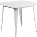 Flash Furniture Felix Commercial Grade 31.5" Square White Metal Indoor-Outdoor Table