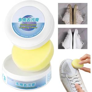 2PCS Multi-Functional Cleaning and Stain Removal Cream,Multi Purpose with Sponge, White Cleaner, Shoes Decontaminate Solid Paste