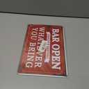 VSIIKO Bar Open and Cheers Funny Metal Tin Sign Home Bar Signs for Man Cave Coffee Small Vintage Wall Decor for Men 8x12 Inch2pcs