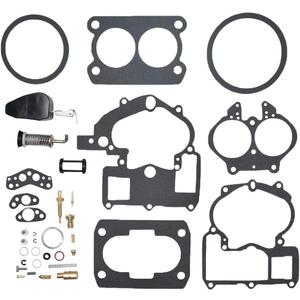 Carbman Carburetor Rebuild Kit With float Compatible with Mercury Marine 3.0L 4.3L 5.0L 5.7L Mercarb 2 BBL Carburetor 3302-804844002 1389-9562A1 1389-9563A1 1389-9564A1 1389-9670A2 1389-806077A2