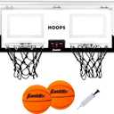 Franklin Sports Over The Door Indoor LED Basketball Hoops-Steel Rim Mini Basket-Includes Ball and Pump-Light Up Backboard