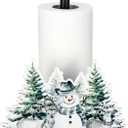 Yookeer Christmas Paper Towel Holder Deer Tree Snowflakes Towels Paper Holder for Kitchen Countertop Bathroom Home Farmhouse Winter Replaceable Xmas Tree Decor Indoor