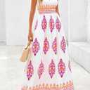 PRETTYGARDEN Summer Dress for Women 2026 Floral Sundress Spaghetti Strap Flowy Beach Vacation Boho Maxi Dresses (White, L)