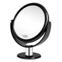 Fabuday Magnifying Makeup Mirror Double Sided 7 Inch Tabletop Mirror with 1x &10x Magnification, Two Sided Cosmetic Vanity Mirror with Stand, Magnified Desk Make up Mirror for Makeup, Black (9.2"L x 7.4"W)