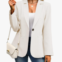 ELLEVEN Women's Blazer Business Casual Lightweight Suit - Long Sleeve Slim Fit Work Office Jacket with Pockets L