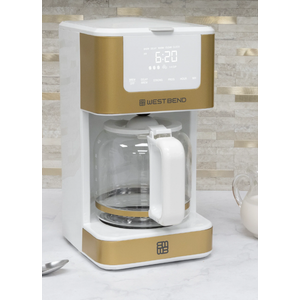 West Bend - 12-Cup White-Gold Hot & Iced Coffee Maker - CMWB12WG13