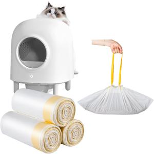 60 Count Cat Litter Pan Liners - Super Thick, Heavy Duty 29.6"X12.6" Cat Litter Bags, Unscented, Compatible With Cleanpethome Self-Cleaning And Automatic Litter Boxes