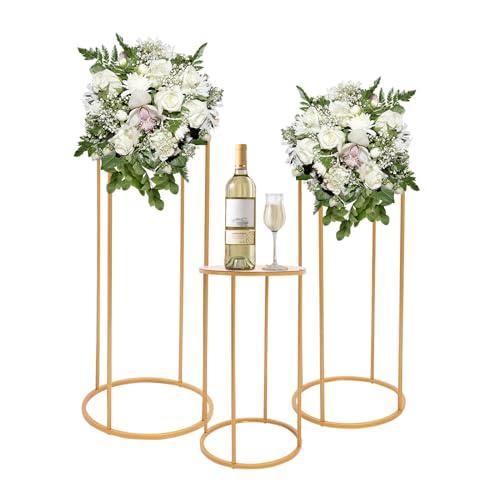 Mgorgeous Wedding Flower Stand, 3PCS Round Flower Holders, Modern Style Free Standing Cylindrical Wedding Rack for Parties and Living Room Decoration
