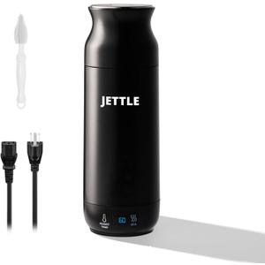 Electric Kettle - Travel Portable Heater for Coffee Tea Milk Soup - Stainless Steel Travel Water Boiler tea pot with Temperature Control - LED - Automatic Power Off - 450ml - Kitchen Appliance (Black)