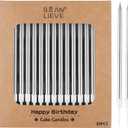 BEAN LIEVE 30-Count Silver Long Thin Metallic Birthday Candles, Cake Candles, Birthday Parties, Wedding Decorations, Party Candles, Cake Decorations