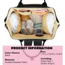 Femuar Diaper Bag Backpack Multifunction Maternity Nappy Baby Bag for Girls & Boys Large Capacity Travel Diaper Bags Dark Black